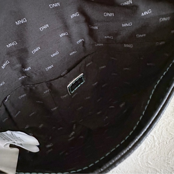 SOLD Y2K Mango MNG Black Faux Leather Buckle Crossbody Bag - Picture 6 of 6